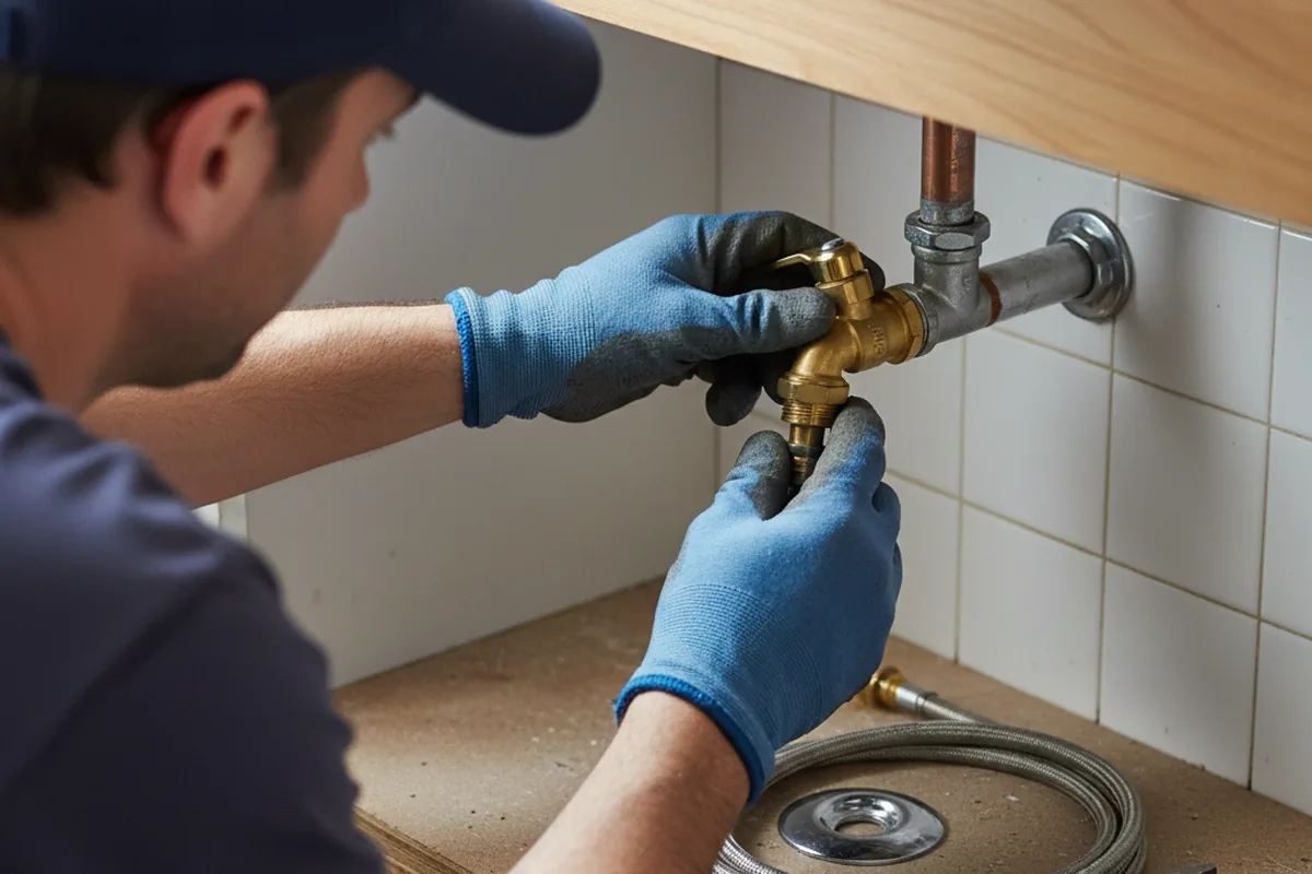 Shutoff valve and fitting work during Emergency Plumbing in West Hartland